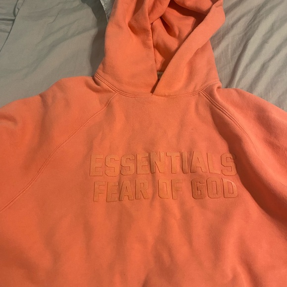Essentials Tops - *CROPPED* Essentials Fear of God Coral Hoodie